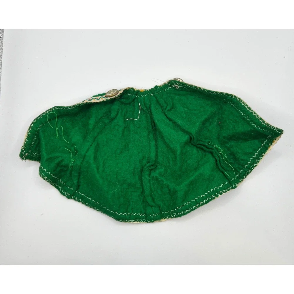 Vintage Green‎ Felt Doll Cloak European Medieval Folklore Dress Up Handmade